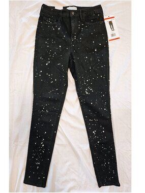Social Standard by Sanctuary High Rise "Starry Night" Splatter Skinny Jeans